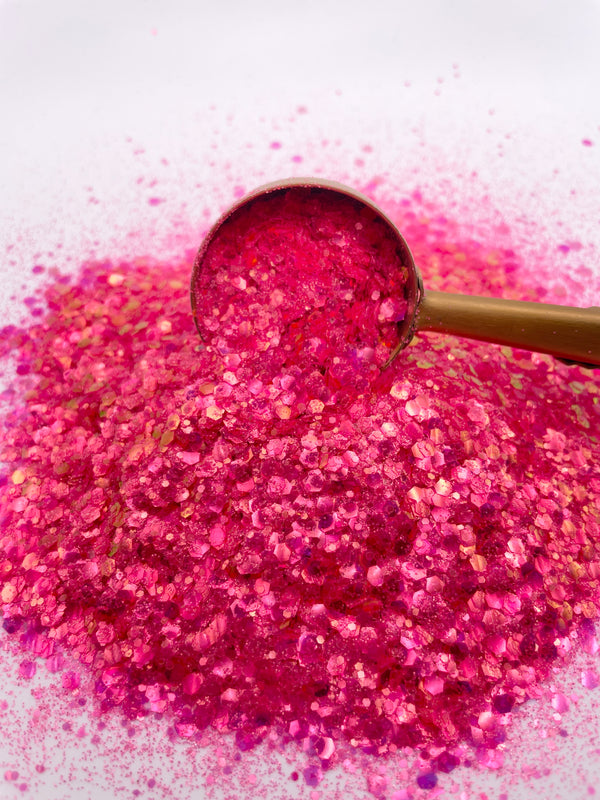 Malibu Fine Hot Neon Pink Glitter